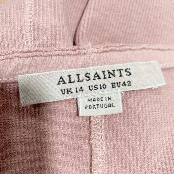 AllSaints Alysia Zip‑Front Pink Bodysuit – NWT, Fitted, Statement  Top - Picture 8 of 8